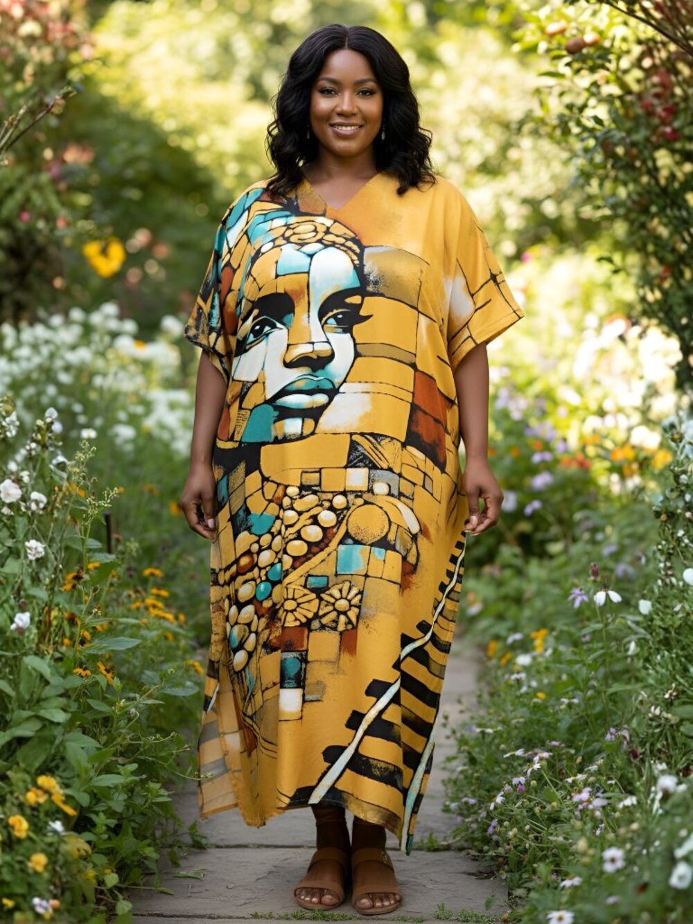 Summer Kaftan Dress Plus Size Cover Up Maxi Dresses Loose Beach Moo Moos Gown